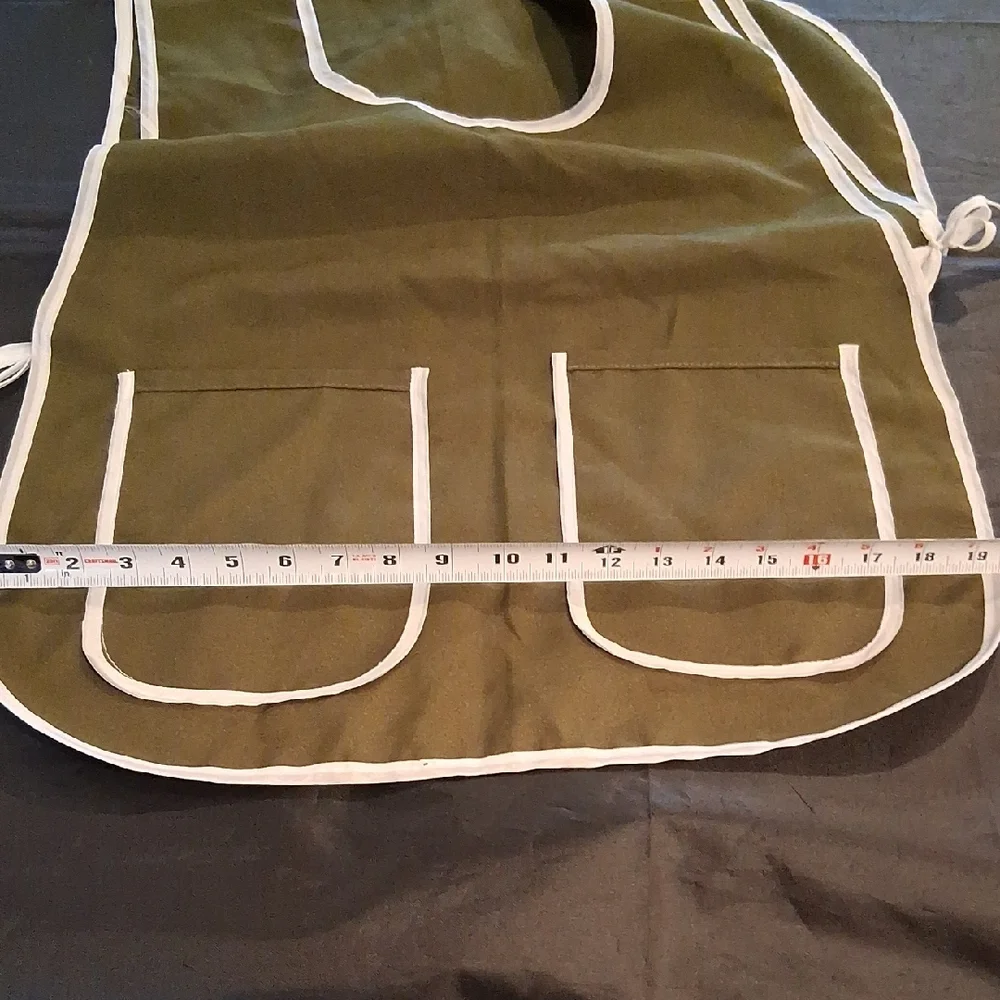 Olive Green LADIES WOMEN TABARD APRON OVERALL KITCHEN CATERING CLEANING